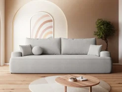 Meble Młodzieżowe|Kanapy I Sofy>BROMARKT Szara rozkładana sofa do salonu z funkcją spania CARMELLO