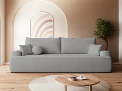 Meble Młodzieżowe|Kanapy I Sofy>BROMARKT Szara rozkładana sofa z funkcją spania do salonu CARMELLO