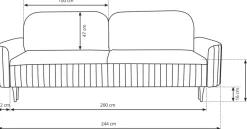 Meble Dla Dzieci|Kanapy I Sofy></noscript>LASKI Szara sofa do salonu z funkcją spania VELINA pojemnik na pościel