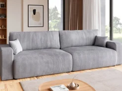 Meble Dla Dzieci|Meble Młodzieżowe>BROMARKT Szara sofa rozkładana do salonu z funkcją spania i pojemnikiem PUMI