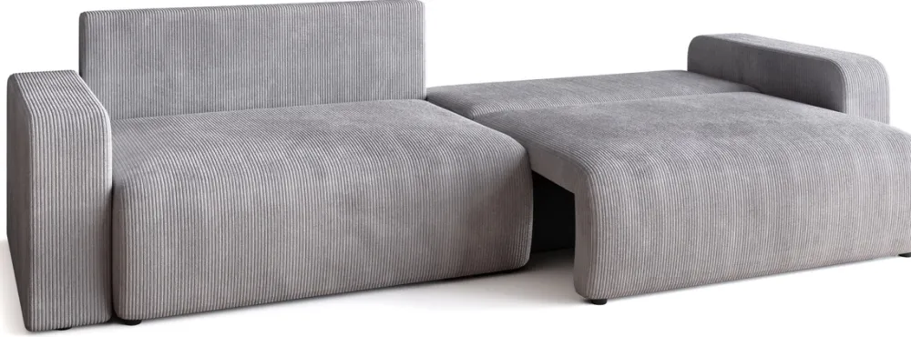 Meble Dla Dzieci|Meble Młodzieżowe>BROMARKT Szara sofa rozkładana do salonu z funkcją spania i pojemnikiem PUMI