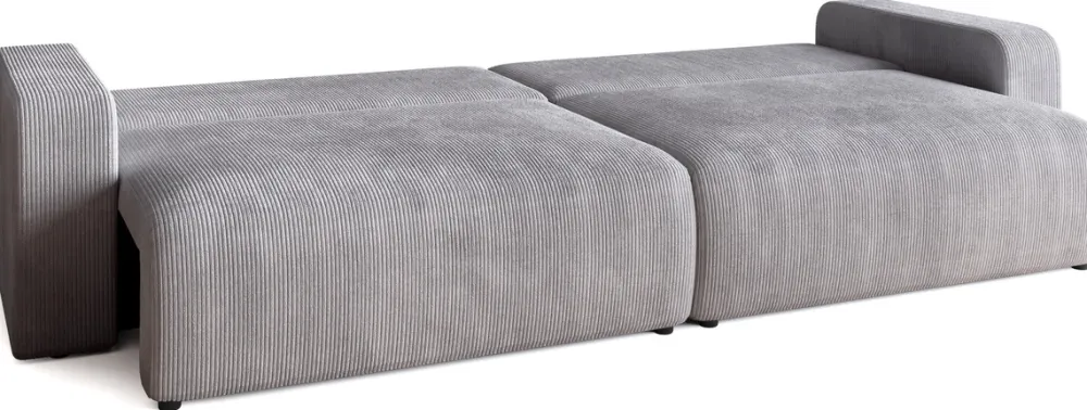 Meble Dla Dzieci|Meble Młodzieżowe>BROMARKT Szara sofa rozkładana do salonu z funkcją spania i pojemnikiem PUMI