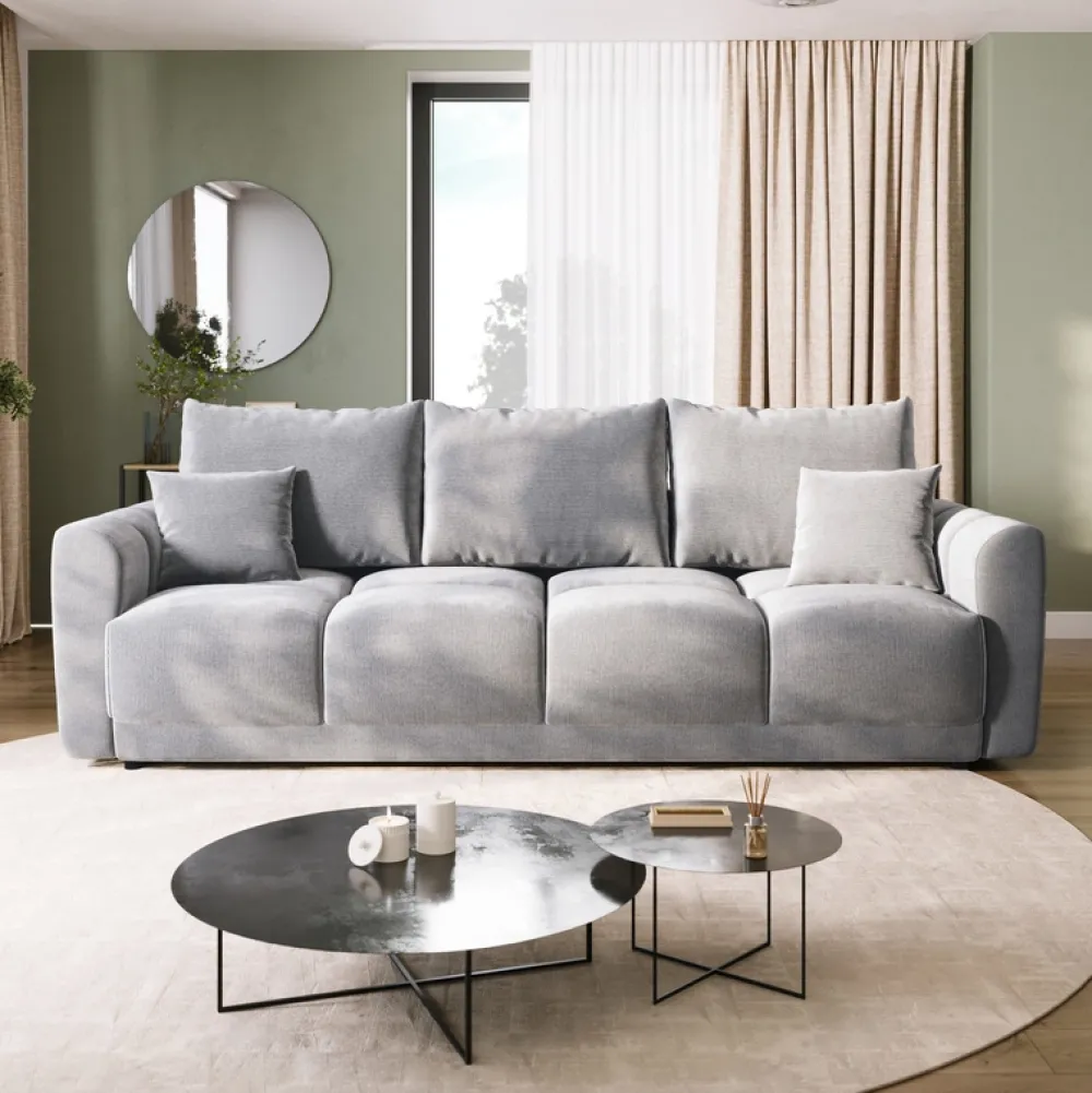 Kanapy I Sofy|Zestawy Mebli Do Przedpokoju>BROMARKT Szara sofa rozkładana do salonu NUBES