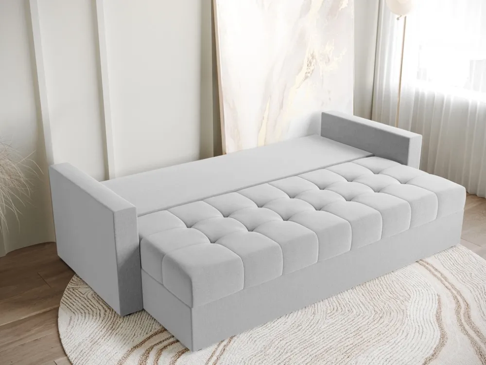 Meble Dla Dzieci|Meble Młodzieżowe>BROMARKT Szara sofa trzyosobowa z funkcją spania HOT pojemnik na pościel