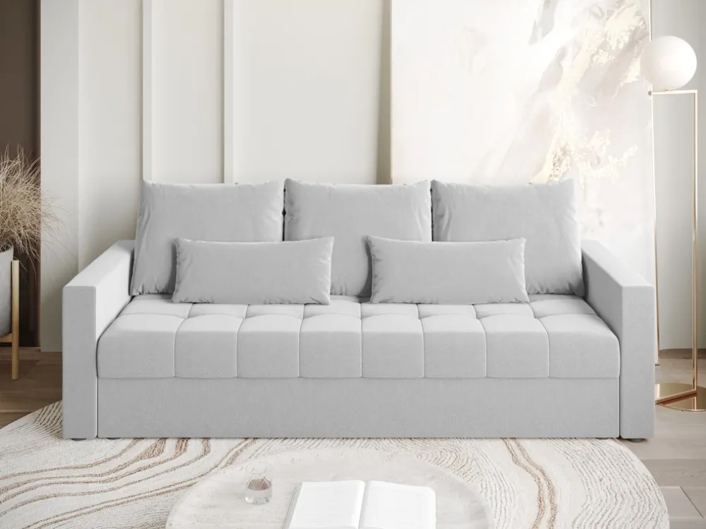Meble Dla Dzieci|Meble Młodzieżowe>BROMARKT Szara sofa trzyosobowa z funkcją spania HOT pojemnik na pościel