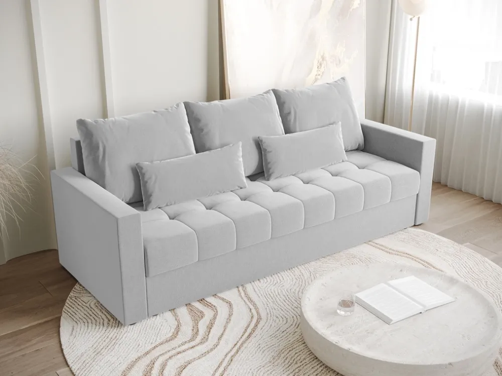 Meble Dla Dzieci|Meble Młodzieżowe>BROMARKT Szara sofa trzyosobowa z funkcją spania HOT pojemnik na pościel