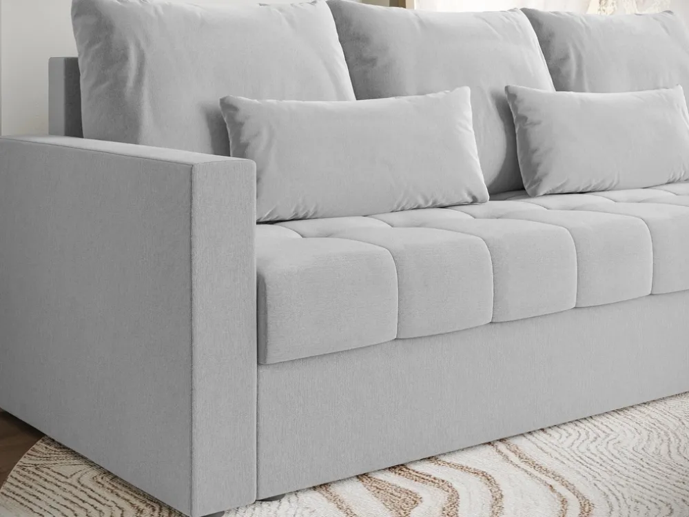 Meble Dla Dzieci|Meble Młodzieżowe>BROMARKT Szara sofa trzyosobowa z funkcją spania HOT pojemnik na pościel