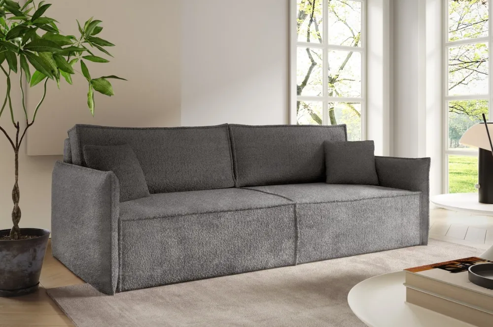 Meble Dla Dzieci|Kanapy I Sofy>BROMARKT Szara sofa trzyosobowa z funkcją spania rozkładana RIMO