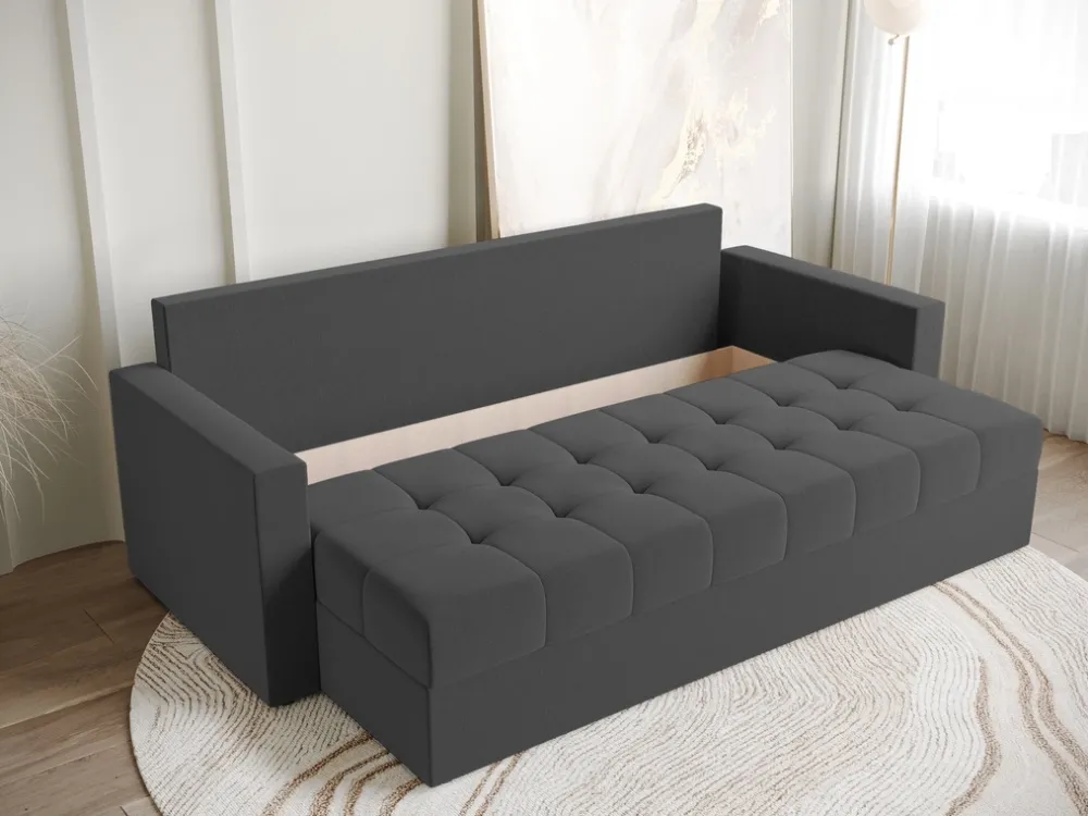 Kanapy I Sofy|Meble Dla Dzieci>BROMARKT Szara sofa z funkcją spania do salonu HOT pojemnik na pościel