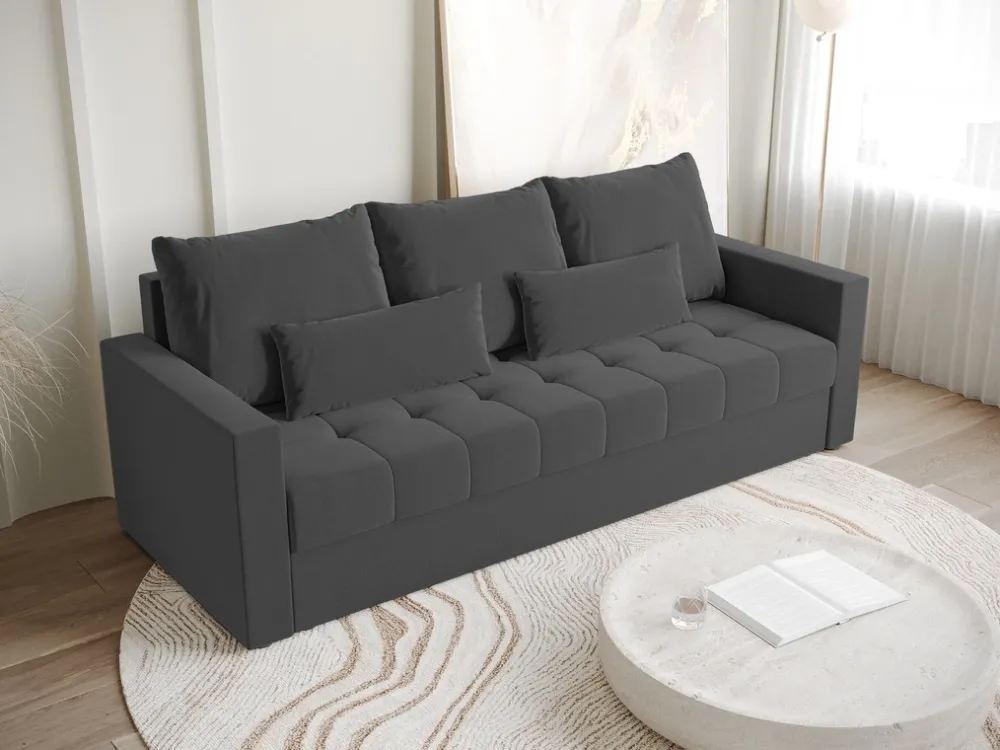 Kanapy I Sofy|Meble Dla Dzieci>BROMARKT Szara sofa z funkcją spania do salonu HOT pojemnik na pościel