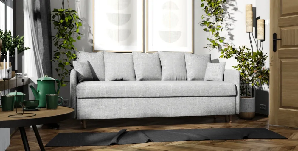 Kanapy I Sofy|Meble Dla Dzieci>Meble Grand Szara sofa z funkcją spania i pojemnikiem do salonu GRATO