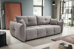 Kanapy I Sofy|Meble Dla Dzieci></noscript>LASKI Szara sofa z funkcją spania do salonu nowoczesna BERGAMO