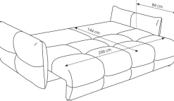 Kanapy I Sofy|Meble Dla Dzieci></noscript>LASKI Szara sofa z funkcją spania do salonu nowoczesna BERGAMO