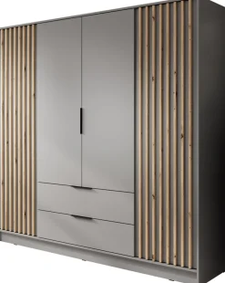 Meble Młodzieżowe|Zestawy Mebli Do Przedpokoju>PIASKI Szara szafa uchylna KELLY