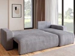 Meble Dla Dzieci|Meble Młodzieżowe>BROMARKT Szara sztruksowa kanapa narożna funkcją spania PUMI