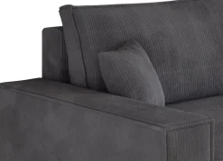 Kanapy I Sofy></noscript>BROMARKT Szara sztruksowa kanapa z funkcją spania i pojemnikiem na pościel ADI