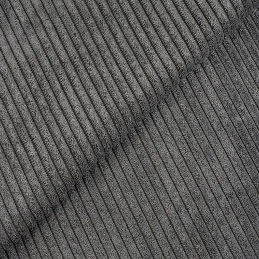 Narożniki>IZABELLA MEBLE Szara sztruksowa rozkładana kanapa narożna z funkcją spania DEXTER