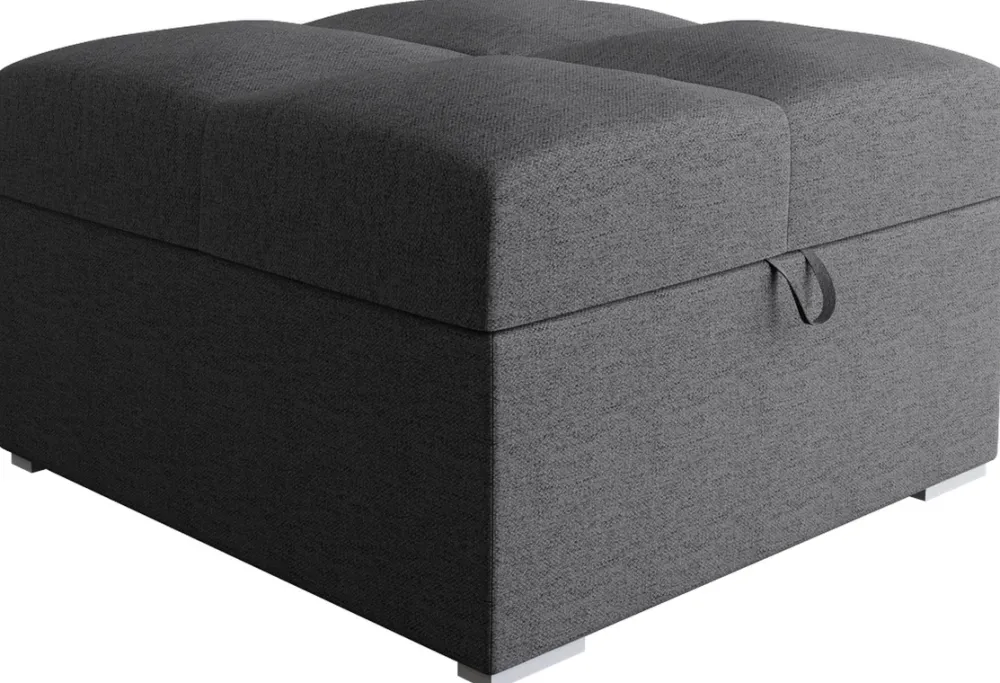 Meble Dla Dzieci|Meble Młodzieżowe>BROMARKT Szara tapicerowana pufa do salonu ze schowkiem HOT