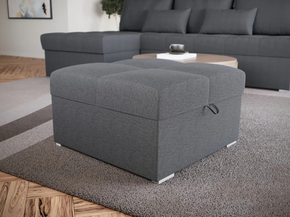 Meble Dla Dzieci|Meble Młodzieżowe>BROMARKT Szara tapicerowana pufa do salonu ze schowkiem HOT