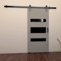 Drzwi Przesuwne>przesuwne.com Szare drzwi przesuwne do pokoju 80 cm PELSO naścienne szary
