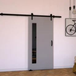 Drzwi Przesuwne>przesuwne.com Szare drzwi przesuwne naścienne do garderoby 70 cm PASCO szary