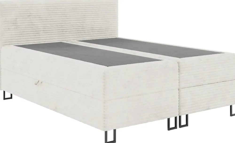 Łóżka Młodzieżowe|Łóżka Ze Stelażem>BROMARKT Szare dwuosobowe łóżko kontynentalne 140x200 cm z pojemnikiem TESSA