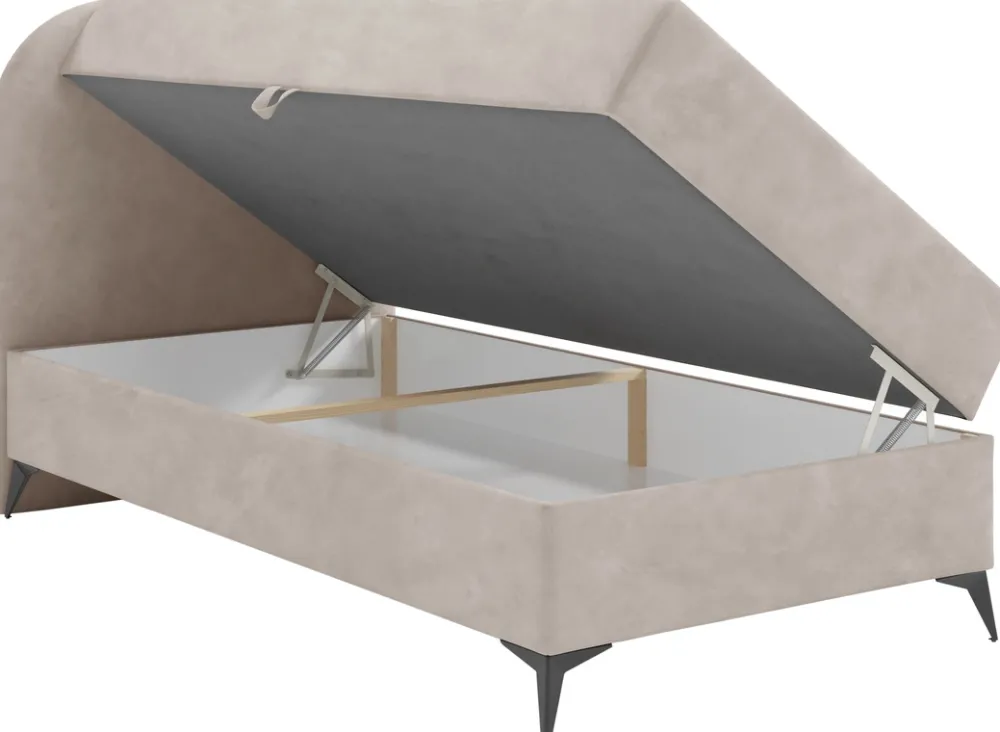 Łóżka Młodzieżowe|Łóżka Na Nóżkach>BROMARKT Szare dziecięce łóżko kontynentalne 100x200 cm z pojemnikiem SERENO