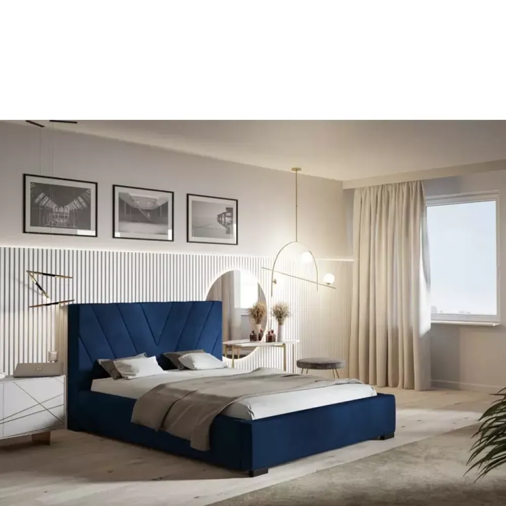 Łóżka Z Pojemnikiem|Łóżka Szare>Riban Szare łóżko do sypialni 180x200 cm CASHEL