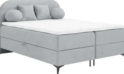 Łóżka Małżeńskie|Łóżka Ze Stelażem>BROMARKT Szare łóżko dwuosobowe 180x200 cm kontynentalne do sypialni SERENO