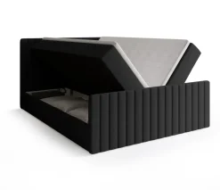 Łóżka Małżeńskie|Łóżka Ze Stelażem>BROMARKT Szare łóżko kontynentalne do sypialni 160x200 cm z pojemnikiem DREAM DUO