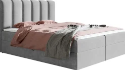 Łóżka Młodzieżowe|Łóżka Ze Stelażem>Riban Szare łóżko kontynentalne 120x200 cm tapicerowane jednoosobowe BALENO