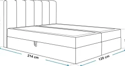 Łóżka Młodzieżowe|Łóżka Ze Stelażem></noscript>Riban Szare łóżko kontynentalne 120x200 cm tapicerowane jednoosobowe BALENO