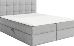 Łóżka Młodzieżowe|Łóżka Ze Stelażem>BROMARKT Szare łóżko kontynentalne 140x200 cm z pojemnikiem do sypialni ASPEN boucle