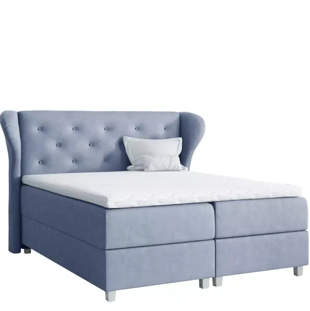 Łóżka Na Nóżkach|Łóżka Z Pojemnikiem>Gruszka Szare łóżko kontynentalne 180x200 BARTEK