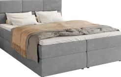 Łóżka Małżeńskie|Łóżka Ze Stelażem>BROMARKT Szare łóżko kontynentalne 180x200 cm BOSTON pojemnik na pościel