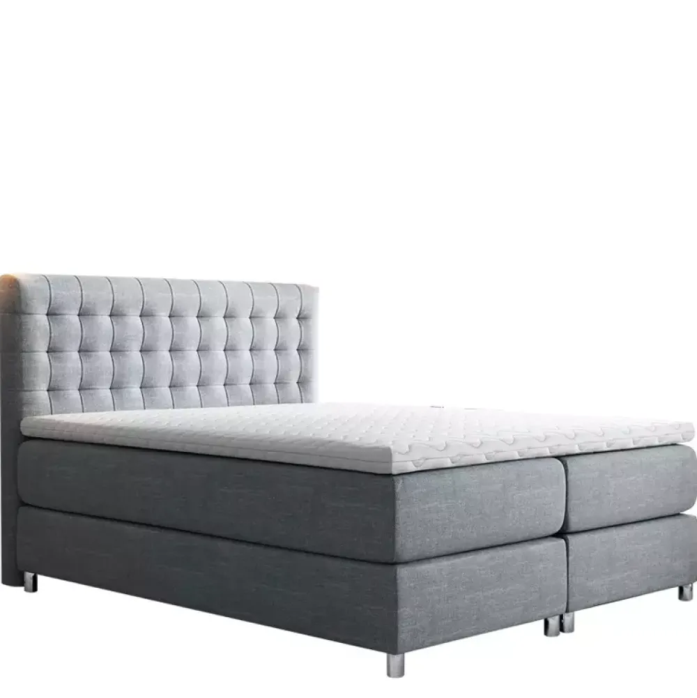 Łóżka Na Nóżkach|Łóżka Szare>Gruszka Szare Łóżko Kontynentalne 160x200 PASKAL