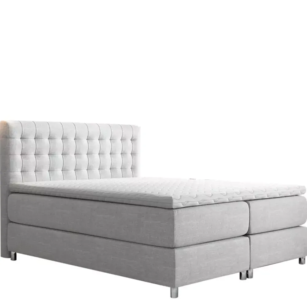 Łóżka Na Nóżkach|Łóżka Szare>Gruszka Szare Łóżko Kontynentalne 160x200 PASKAL