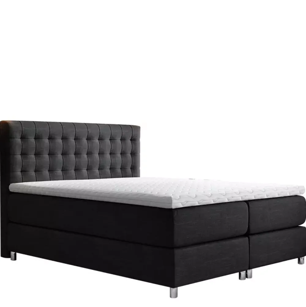 Łóżka Na Nóżkach|Łóżka Szare>Gruszka Szare Łóżko Kontynentalne 160x200 PASKAL