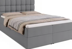 Meble Młodzieżowe|Łóżka Młodzieżowe>BROMARKT Szare łóżko kontynentalne 140x200 cm do sypialni DAKOTA