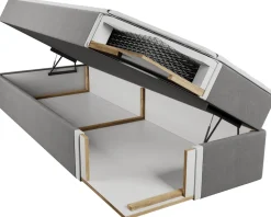 Meble Młodzieżowe|Łóżka Młodzieżowe></noscript>BROMARKT Szare łóżko kontynentalne 140x200 cm do sypialni DAKOTA