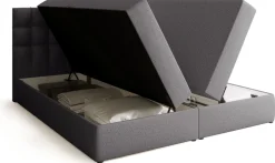 Łóżka Małżeńskie|Łóżka Ze Stelażem>BROMARKT Szare łóżko kontynentalne 180x200 cm do sypialni z pojemnikiem DETROIT