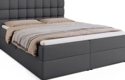 Łóżka Ze Stelażem|Łóżka Z Zagłówkiem>BROMARKT Szare łóżko kontynentalne 160x200 cm z pojemnikiem DAKOTA