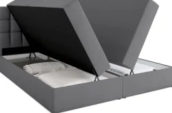 Łóżka Ze Stelażem|Łóżka Z Zagłówkiem>BROMARKT Szare łóżko kontynentalne 180x200 cm do sypialni DAKOTA