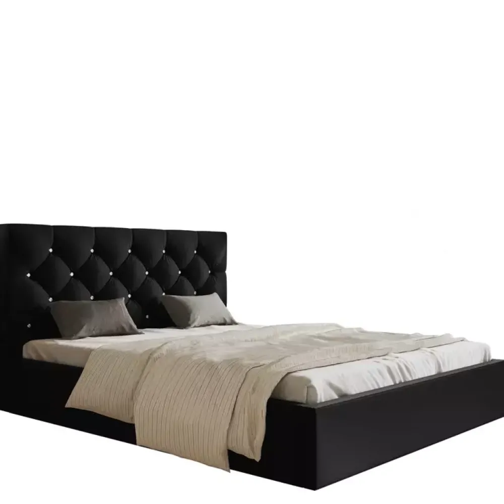 Łóżka Młodzieżowe|Łóżka Z Zagłówkiem>Riban Szare łóżko 160x200 cm do sypialni TESAR