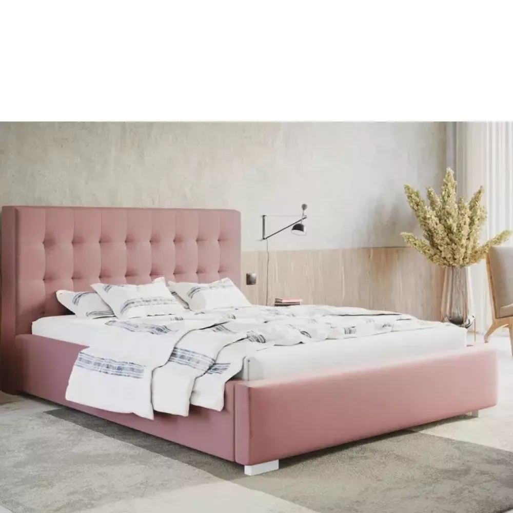 Łóżka Młodzieżowe|Łóżka Z Zagłówkiem>Riban Szare łóżko 140x200 cm NESS