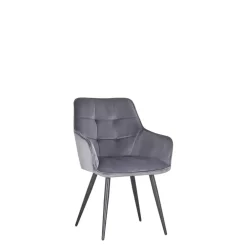 Krzesła Tapicerowane|Krzesła>BRIGHT FURNITURE Szare krzesło tapicerowane LORAS