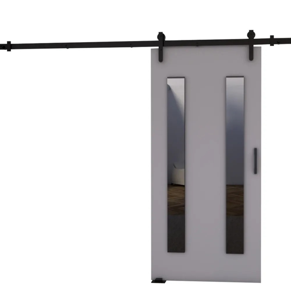 Drzwi Przesuwne>przesuwne.com Szare naścienne drzwi przesuwne do garderoby 70 cm AREZO szary