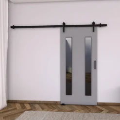 Drzwi Przesuwne>przesuwne.com Szare naścienne drzwi przesuwne do garderoby 70 cm AREZO szary