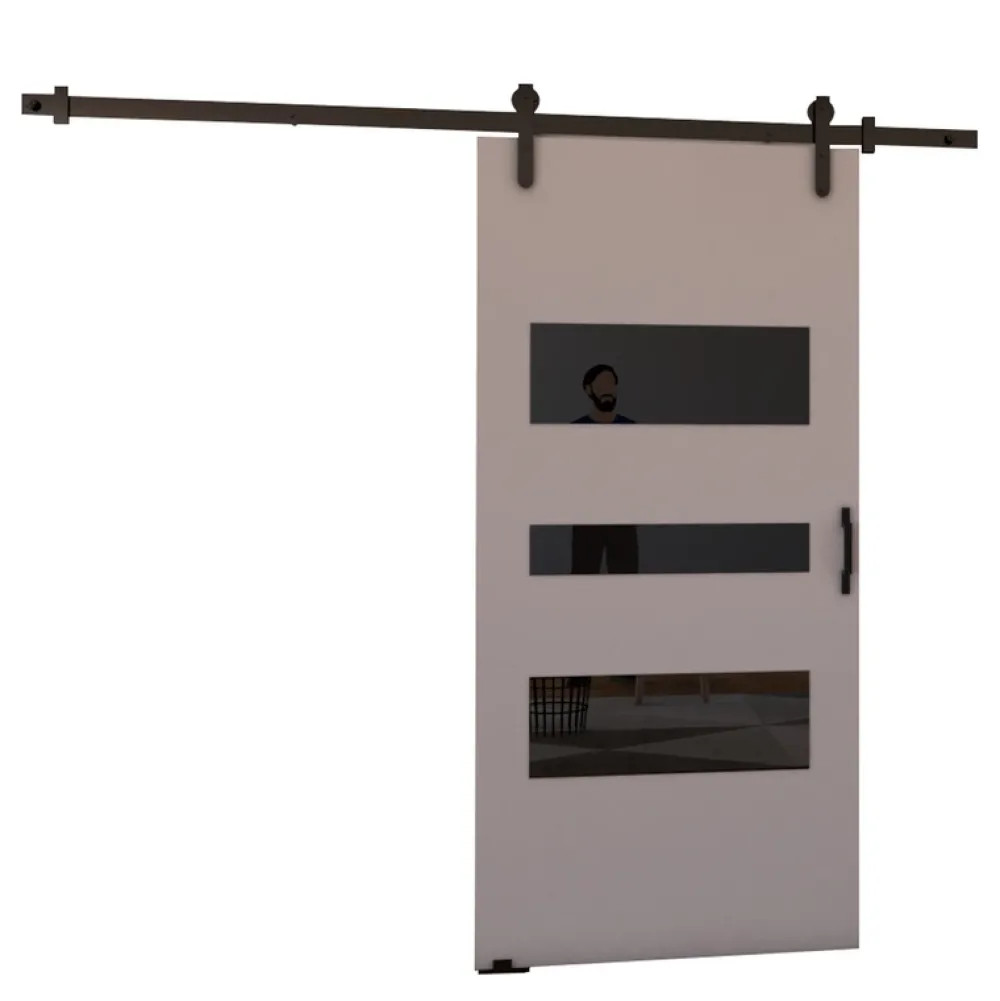 Drzwi Przesuwne>przesuwne.com Szare naścienne drzwi przesuwne do garderoby 100 cm VASTO szary