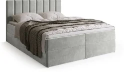 Łóżka Małżeńskie|Łóżka Ze Stelażem>BROMARKT Szare nowoczesne łóżko kontynentalne 180x200 cm DENVER